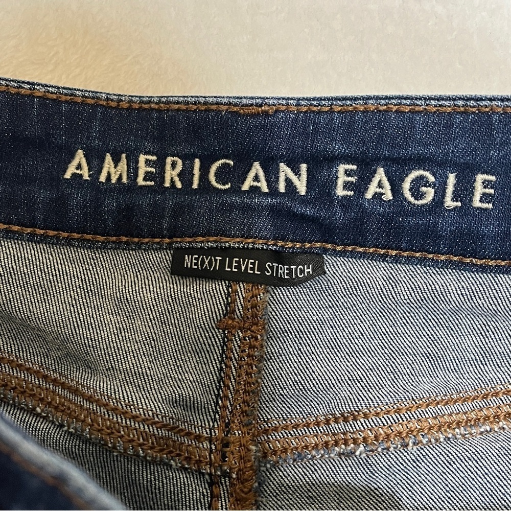 American Eagle Next Level Stretch Hi-Rise Jeggings Distressed Blue 4S - Picture 9 of 15